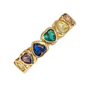 Gold Ring with Multicolor Gemstones